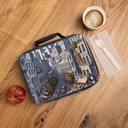 "Pasaje encantado: trascendiendo la realidad" - Trompe-l'oeil de la bolsa de almuerzo alienígena