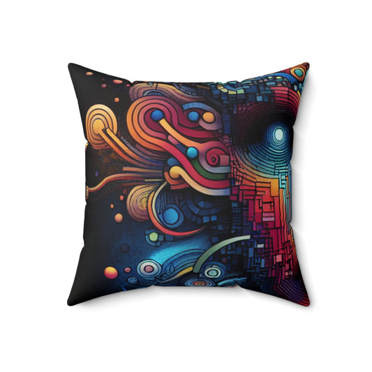 "Enchanted Forest: A Digital Art Masterpiece"- The Alien Spun Polyester Square Pillow Digital Art