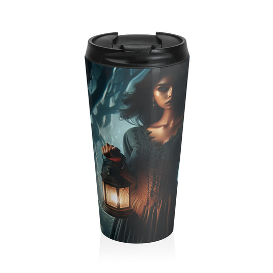 "Ready for Battle in the Twisted Woods" - The Alien Stainless Steel Travel Mug Gothic Art Style