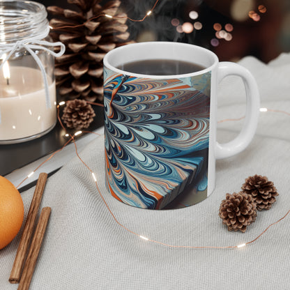 "Tilting the Canvas: Acrylic Pouring Exploration" - The Alien Ceramic Mug 11oz Acrylic Pouring Style