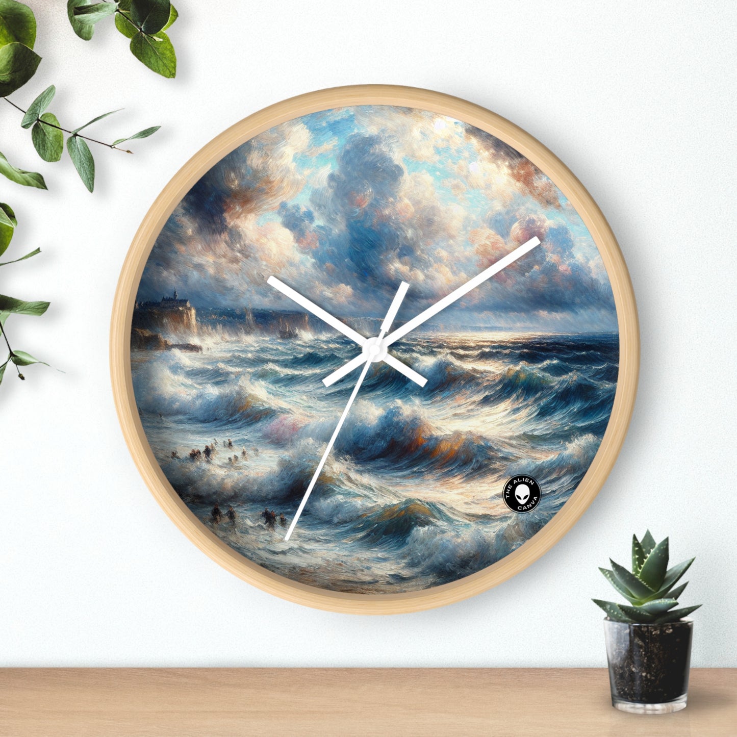 "Storm-Tossed Seas" - The Alien Wall Clock Impressionism