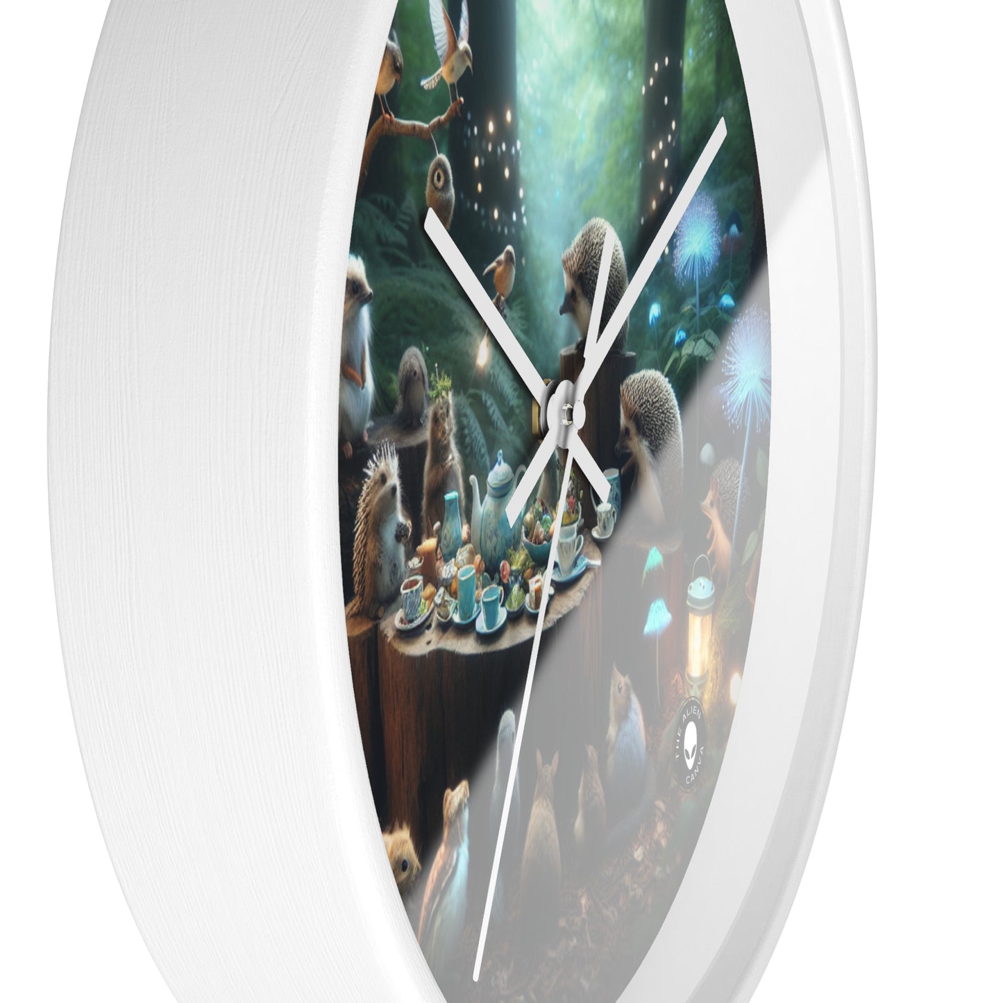 "Enchanted Tea Time: A Magical Forest Gathering" - The Alien Wall Clock