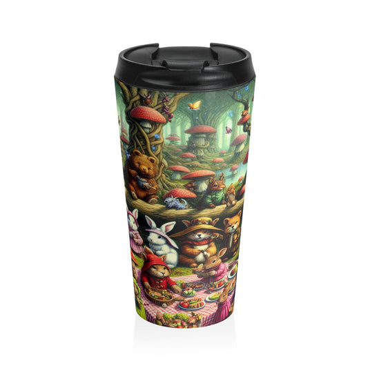 "Fantastical Forest Picnic: Animal Fashion Show" - The Alien Stainless Steel Travel Mug