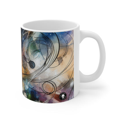 "Abstracted Emotional Journey" - The Alien Ceramic Mug 11oz Abstract Expressionism