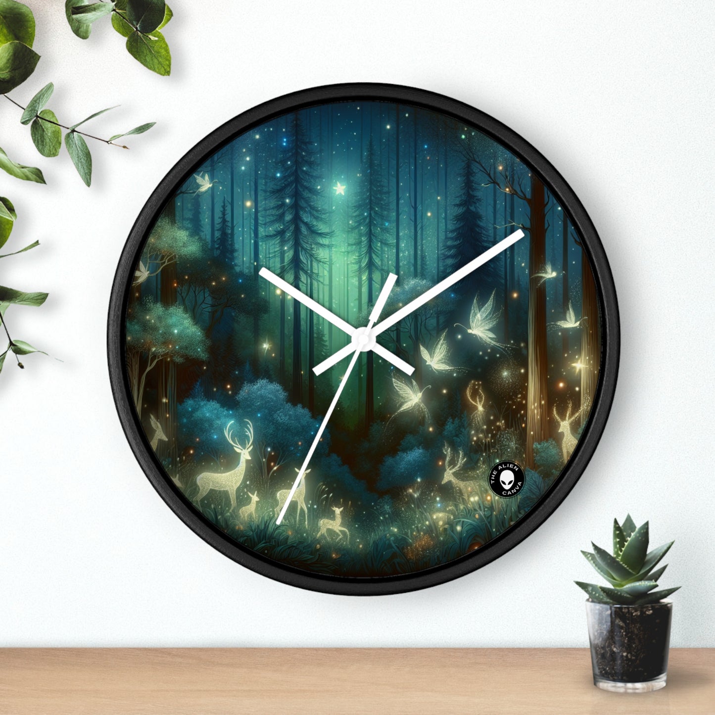 "Enchanted Night in the Whispering Woods" - The Alien Wall Clock