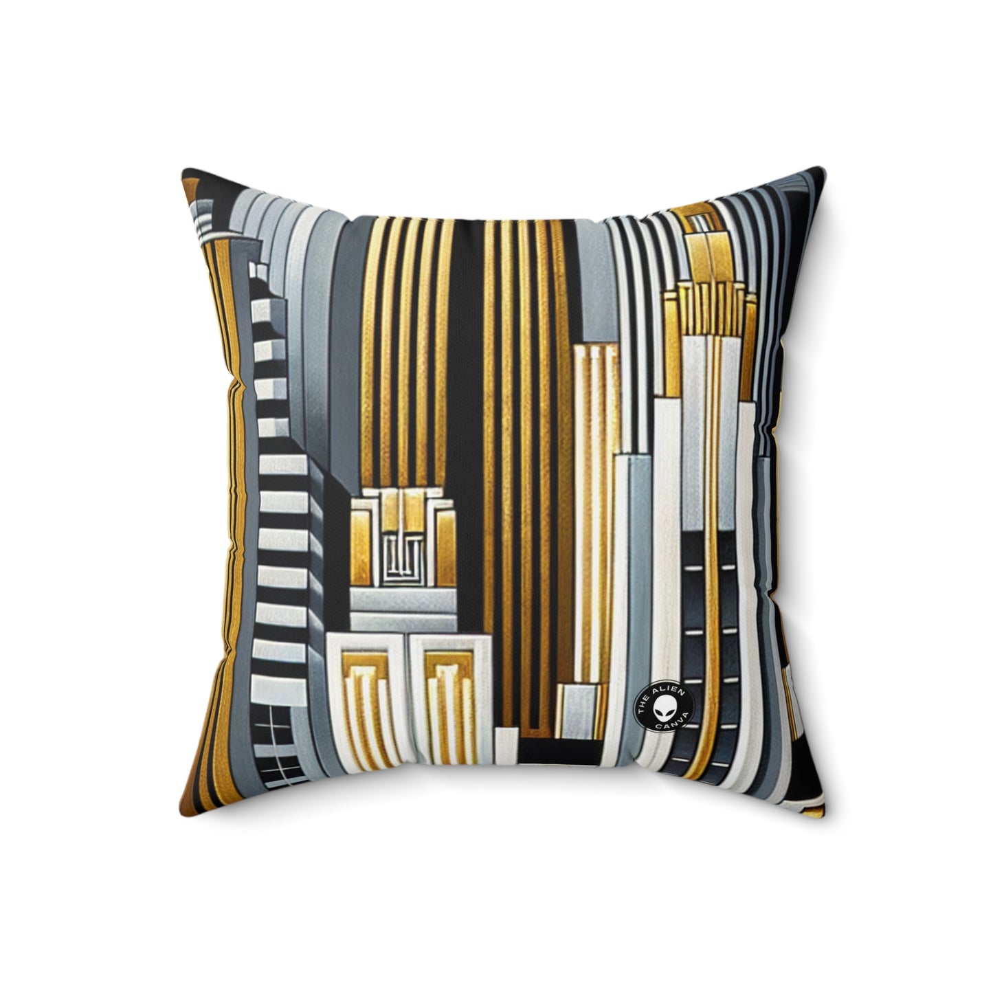 "Artistic Deco Dreamscape" - L'Alien Spun Polyester Square Pillow Art Déco