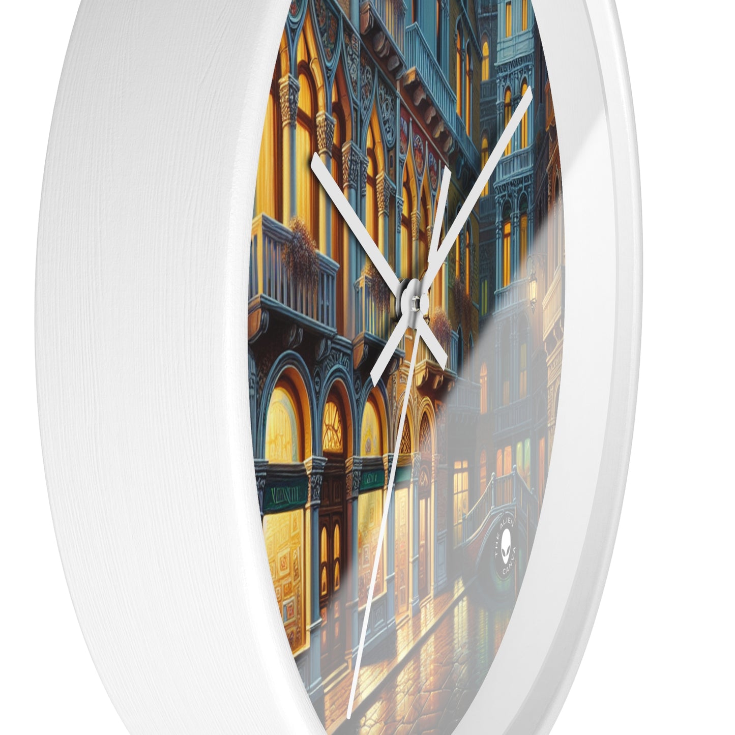 "Venetian Night: A Luminous Street Scene" - The Alien Wall Clock Venetian School