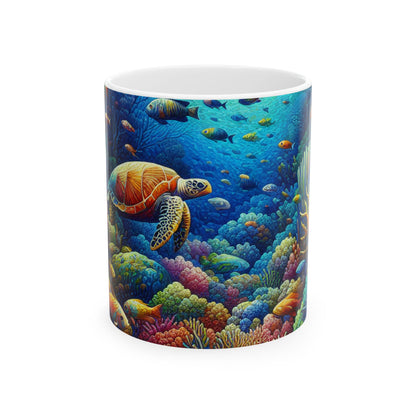 "Marine Paradise: Colorful Coral Reef Wildlife" - The Alien Ceramic Mug 11oz