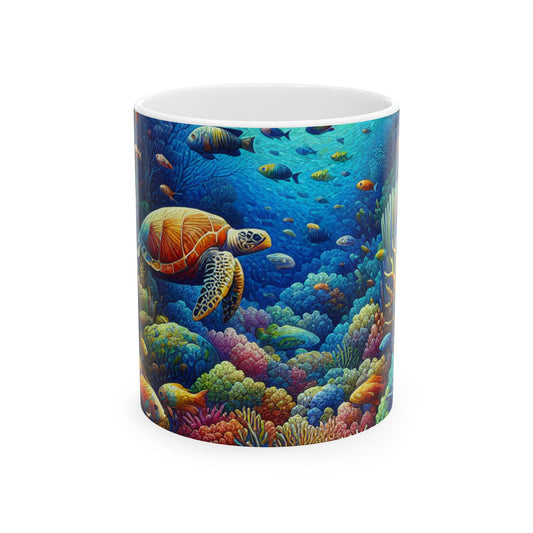 « Paradis marin : faune colorée des récifs coralliens » – Tasse en céramique Alien 11 oz