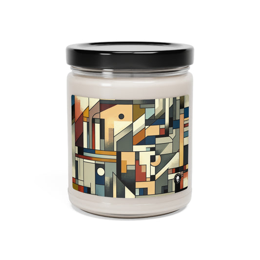 "Paisaje urbano cubista: energía urbana" - La vela de soja con aroma a alienígena Cubismo sintético de 9 oz