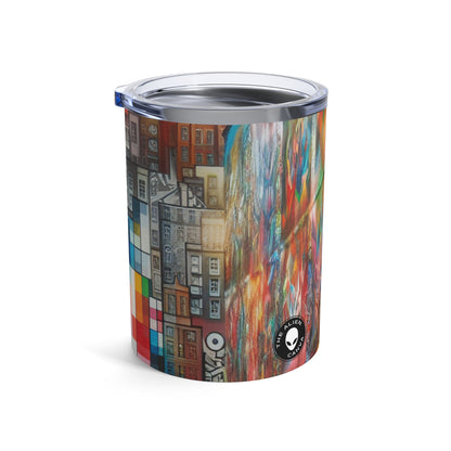 "Revolting Renaissance: A Vibrant Urban Uprising" - The Alien Tumbler 10oz Street Art / Graffiti