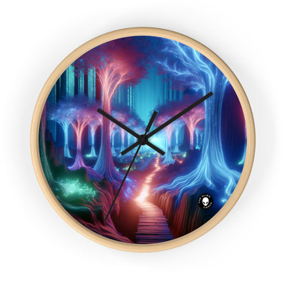 "Glowing Enchanted Forest: A Journey into the Unknown" - The Alien Wall Clock