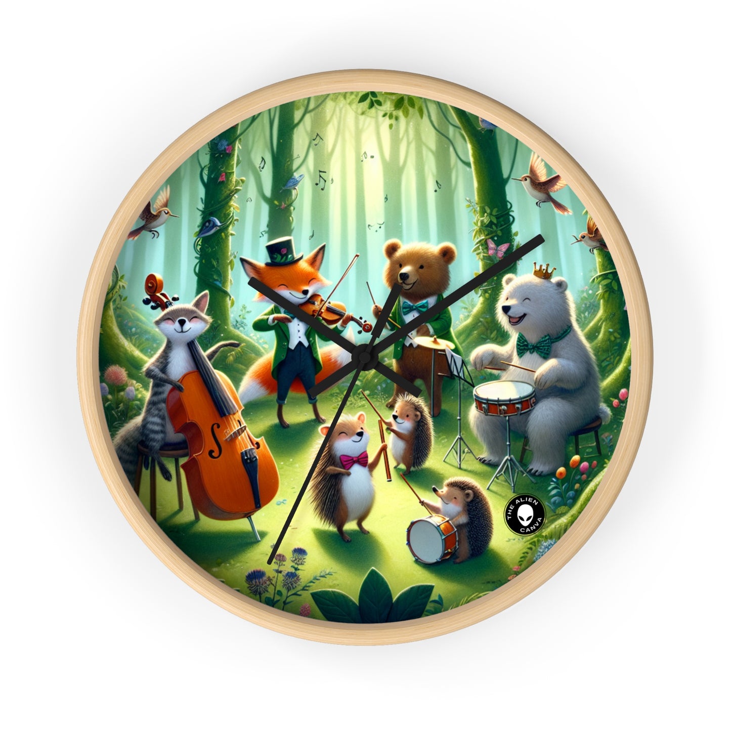 "Melodious Menagerie: Musical Animals in the Enchanted Forest" - The Alien Wall Clock