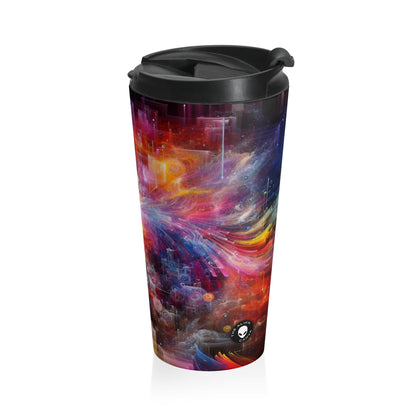 "Chromatic Sundown: Time-Lapse Sky Art" - The Alien Stainless Steel Travel Mug Video Art