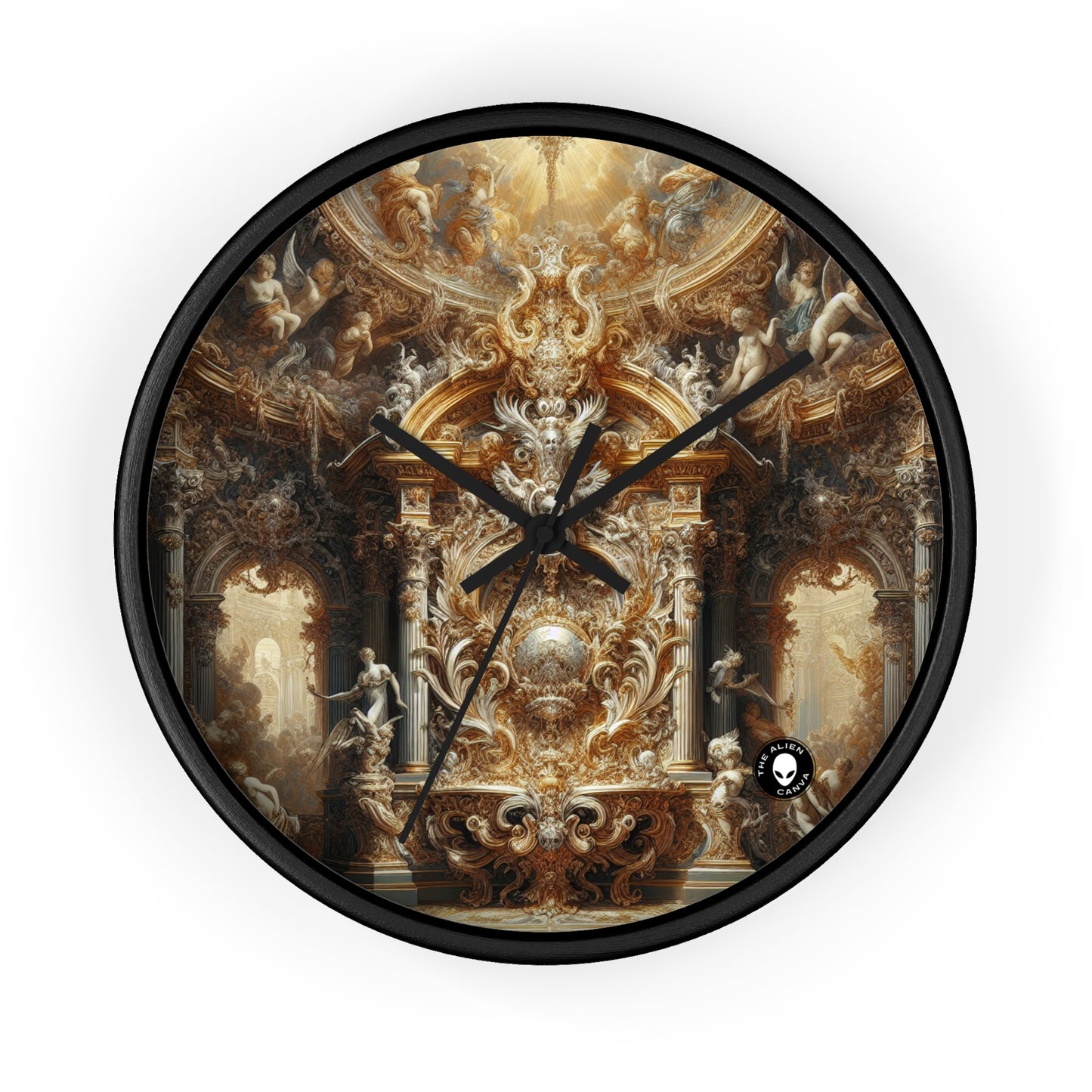 "Baroque Banquet: A Feast of Opulence" - The Alien Wall Clock Baroque