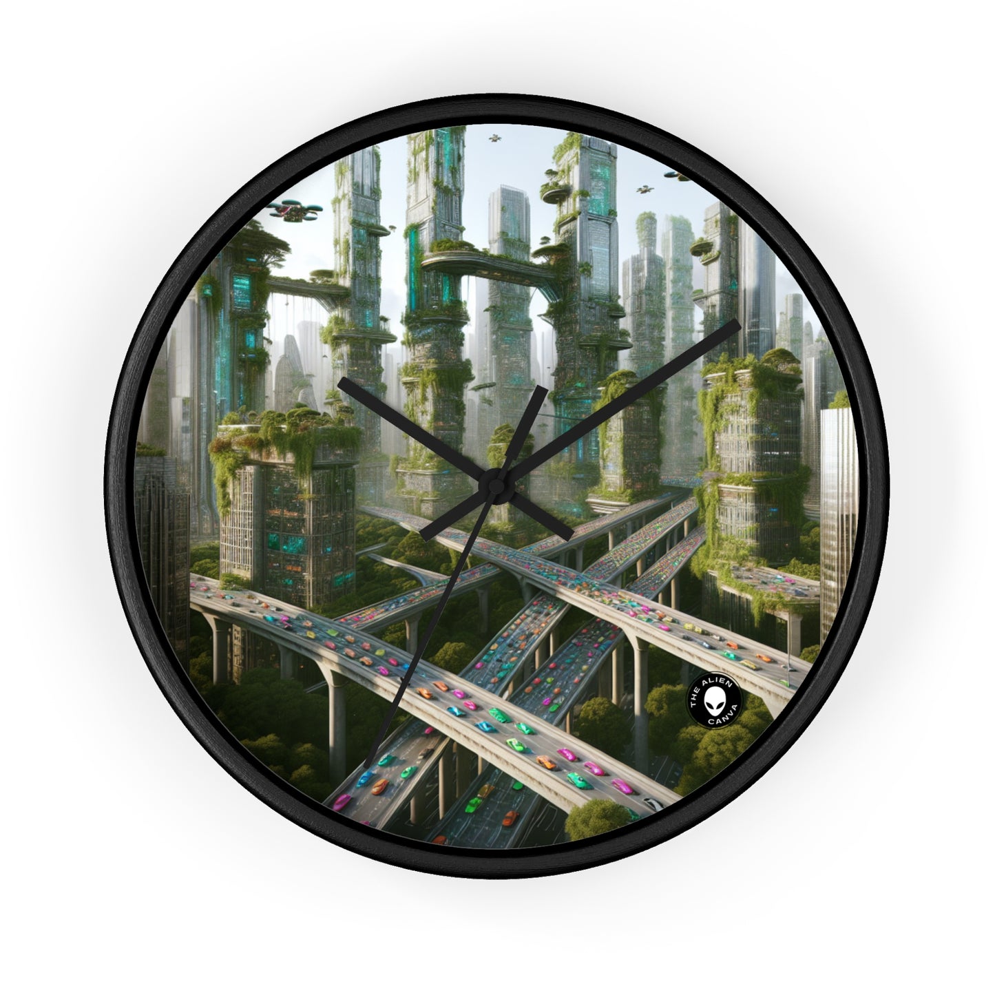 "Futuristic Utopia: Nature and Technology in Harmony" - The Alien Wall Clock