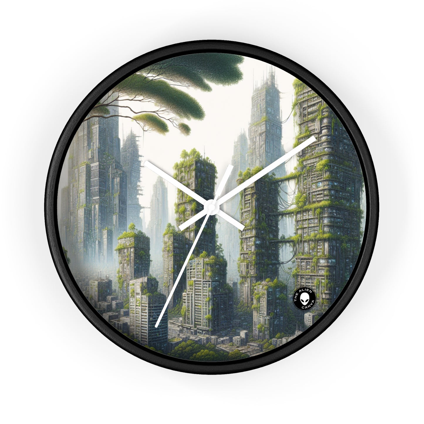 "Nature's Resurgence: The Urban Jungle" - The Alien Wall Clock