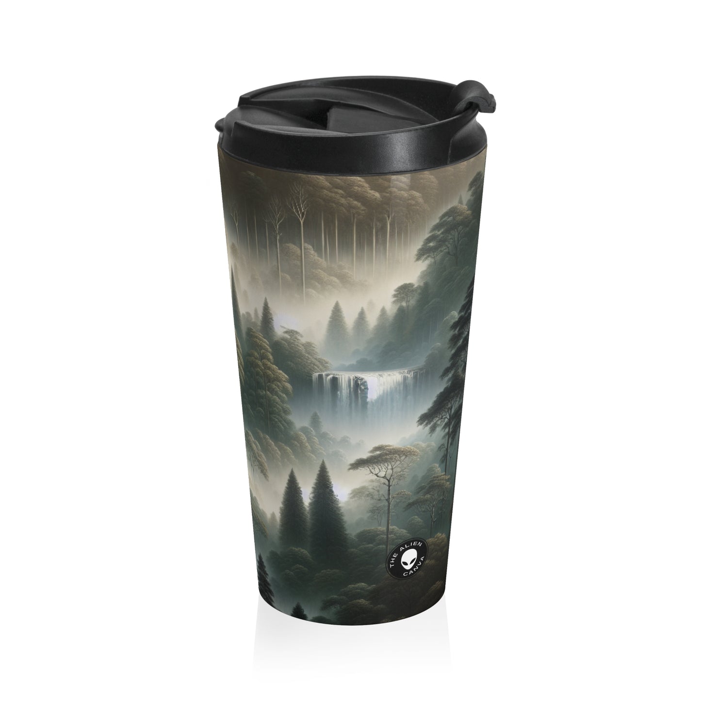 "Misty Forest Retreat": la taza de viaje de acero inoxidable de Alien