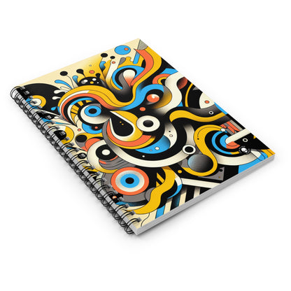 "Dada Fusion : Un chaos fantaisiste d'objets du quotidien" - The Alien Spiral Notebook (Ruled Line) Neo-Dada