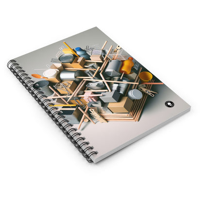 "Household Monochrome: Crafting a 3D Cubist Artwork" - The Alien Spiral Notebook (Ruled Line) Cubism