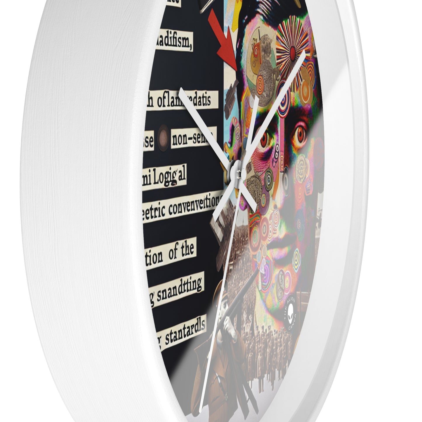 "Absurdity Unleashed: Creating a Dadaist Collage of Chaos" - The Alien Wall Clock Dadaism