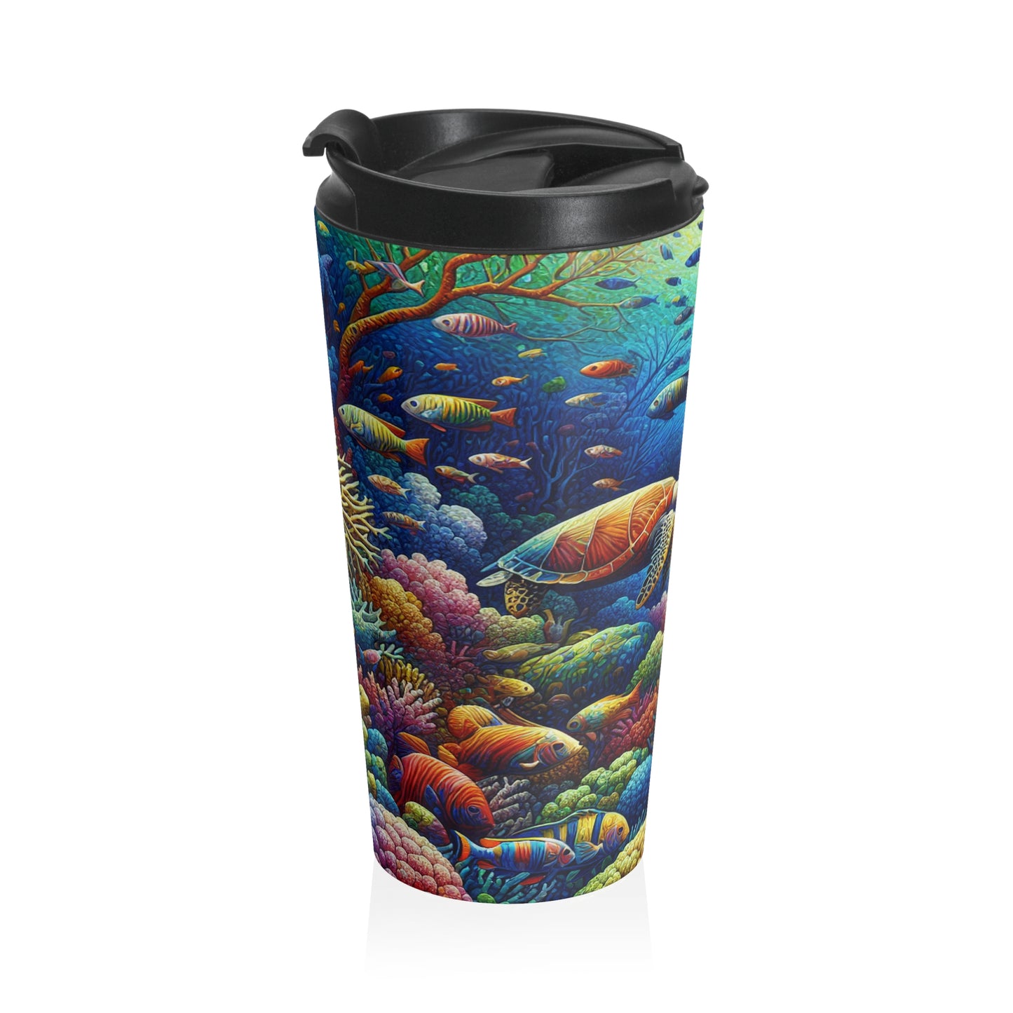 "Marine Paradise: Colorful Coral Reef Wildlife" - The Alien Stainless Steel Travel Mug