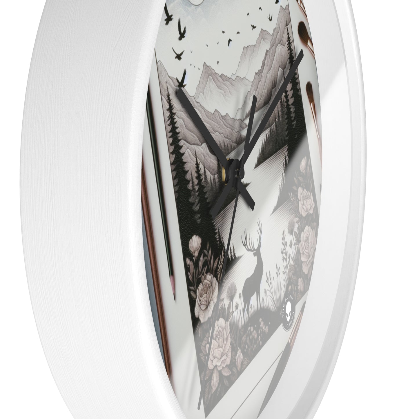 "Twilight Serenity: Un paysage romantique" - L'horloge murale Alien Romantisme