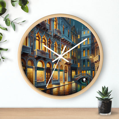 "Venetian Night: A Luminous Street Scene" - The Alien Wall Clock Venetian School