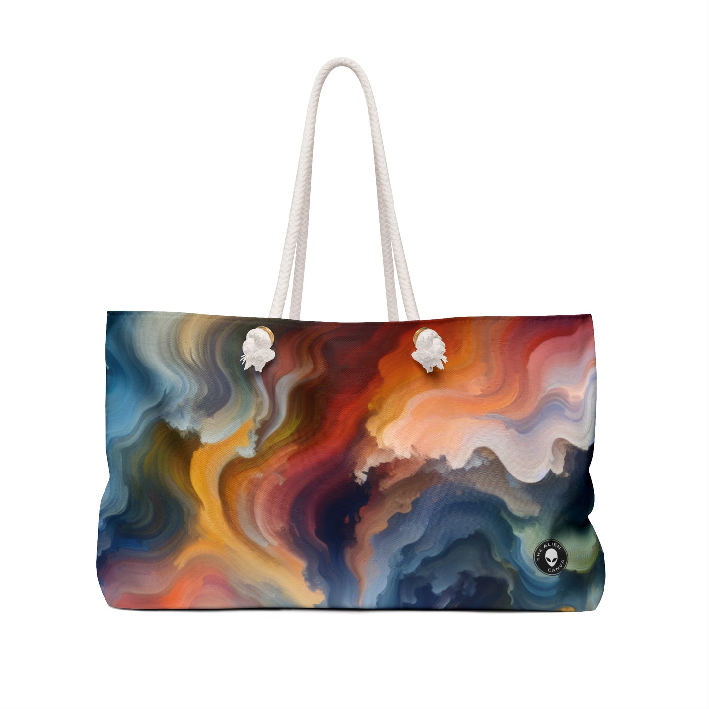 "Reflejos del atardecer: una pintura de campo de color sereno" - The Alien Weekender Bag Pintura de campo de color