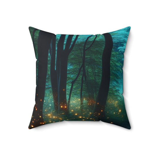 "Enchanted Vigil"- The Alien Spun Polyester Square Pillow