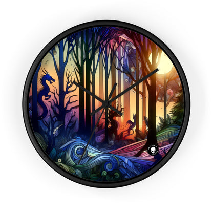 "Mystical Twilight: Creatures in the Forest" - The Alien Wall Clock