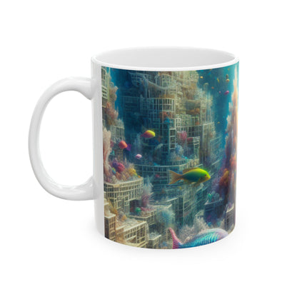 « Coralline City : un pays des merveilles sous-marin surréaliste » - Tasse en céramique Alien 11 oz