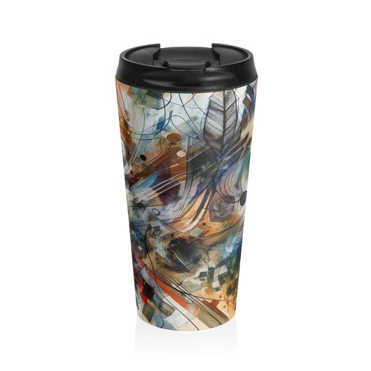 "Abstracted Emotional Journey" - The Alien Stainless Steel Travel Mug Abstract Expressionism