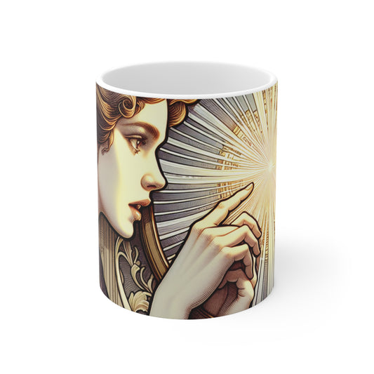 "Reflejo de la belleza" - Taza de cerámica The Alien 11oz Art Nouveau