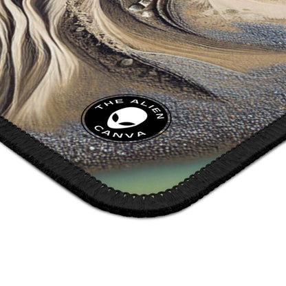 "Sandy Symphony: A Colorful Stone Mosaic on the Beach" - The Alien Gaming Mouse Pad Land Art