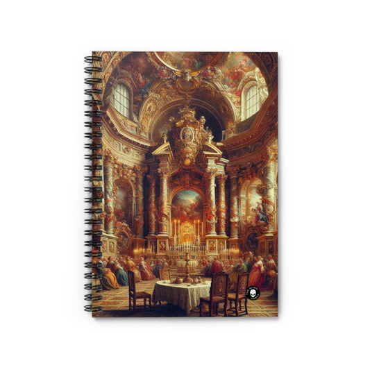 "Masquerade Majesty: A Regal Baroque Ballroom" - The Alien Spiral Notebook (Ruled Line) Baroque