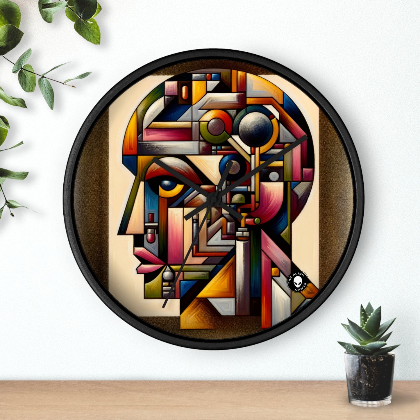 "Ma réflexion cubiste" - L'horloge murale extraterrestre Cubisme