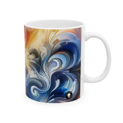 "Nature's Tranquil Symphony: A Lyrical Abstraction Masterpiece" - The Alien Ceramic Mug 11oz Lyrical Abstraction