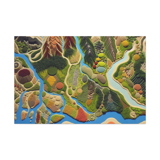 "Mapping Mother Nature: Crafting a Living Mural of Our Region". - The Alien Canva Land Art Style