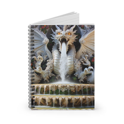 "Fiery Dragon Fountain: Heaven's Cascade" - The Alien Spiral Notebook (Ligne Lignée) Style Rococo