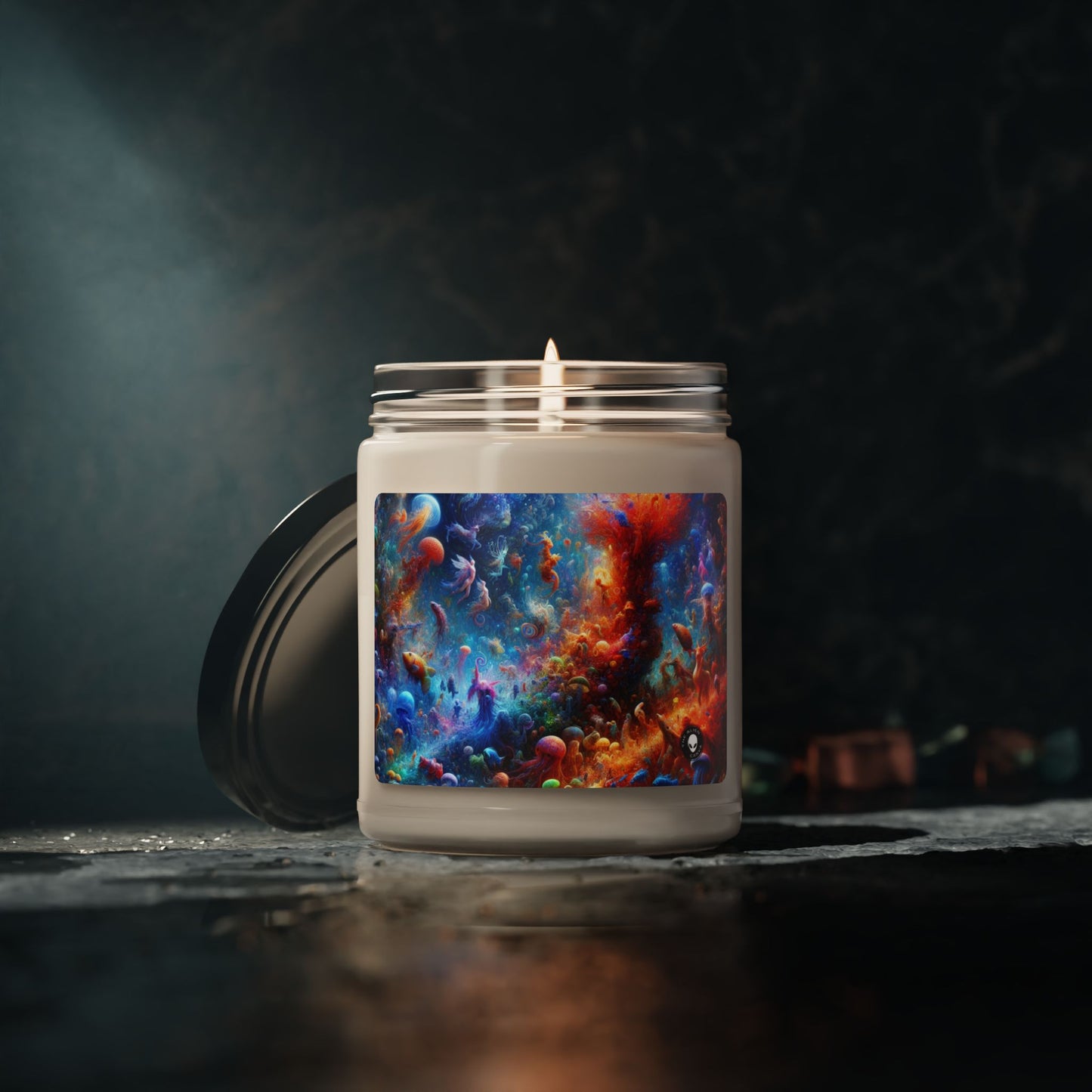 "Fiesta de baile de coral brillante": vela de soja con aroma alienígena de 9 oz