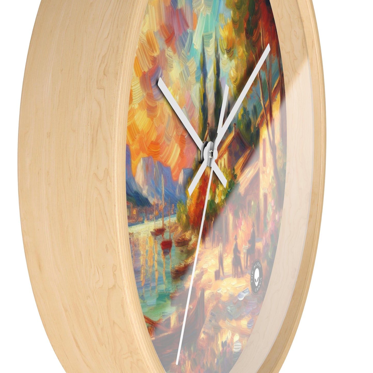 Golden Dusk: A Serene Impressionist Stroll by the Water - The Alien Wall Clock Impressionism