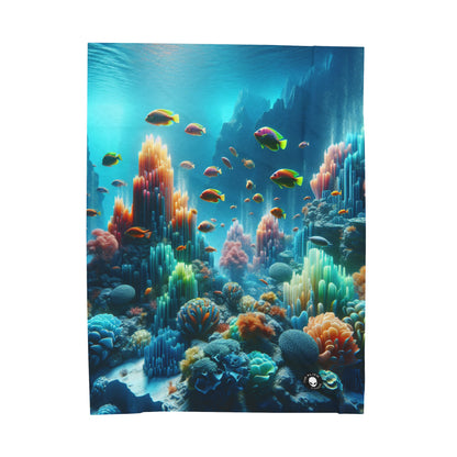 "Neon Reef: A Surreal Underwater Symphony" - The Alien Velveteen Plush Blanket