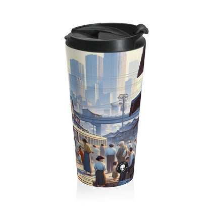 "Unity in Diversity: Community Garden" - The Alien Stainless Steel Travel Mug Social Realism