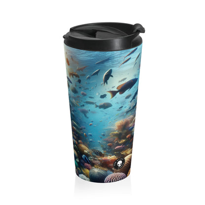 "Glimmering Reef: A Colorful Underwater Wonderland" - The Alien Stainless Steel Travel Mug