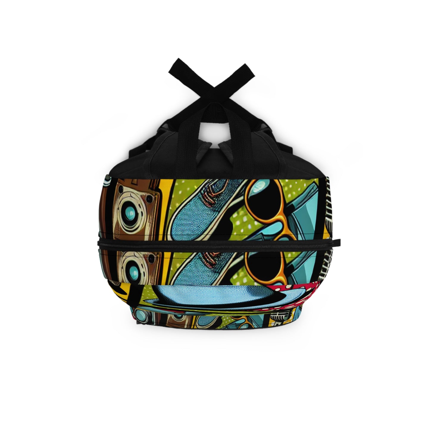 "Pop Art Apparel: Un collage de estilo vintage" - The Alien Backpack estilo pop art