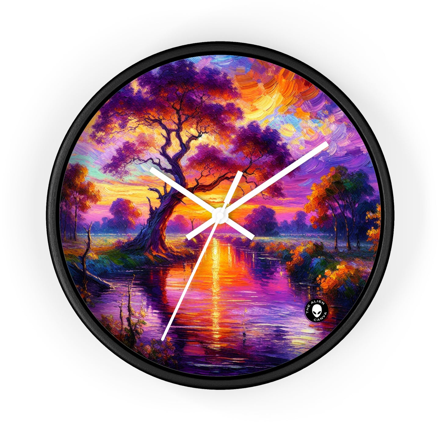 "Bulevares de iluminación: un vibrante paisaje urbano postimpresionista" - The Alien Wall Clock Postimpresionismo