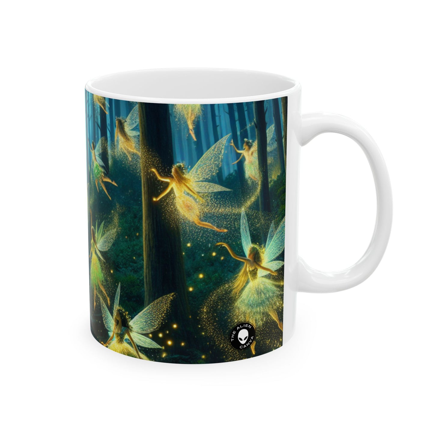 Taza de cerámica de 11 oz de Enchanted Night: Firefly Dance - The Alien