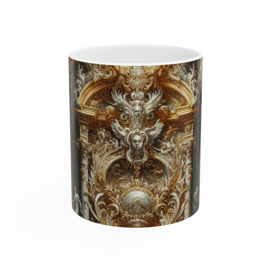 "Baroque Banquet: A Feast of Opulence" - The Alien Ceramic Mug 11oz Baroque