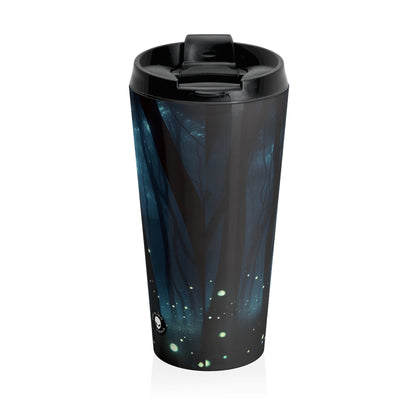 "Guided by Fireflies: A Forest's Secret Lightshow" - The Alien Stainless Steel Travel Mug